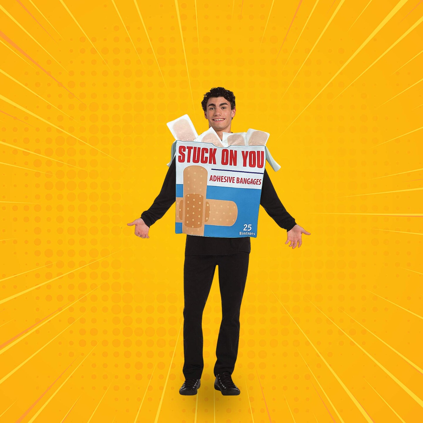 Stuck On You Bandages Box Adult Costume Funny First Aid Halloween Outfit