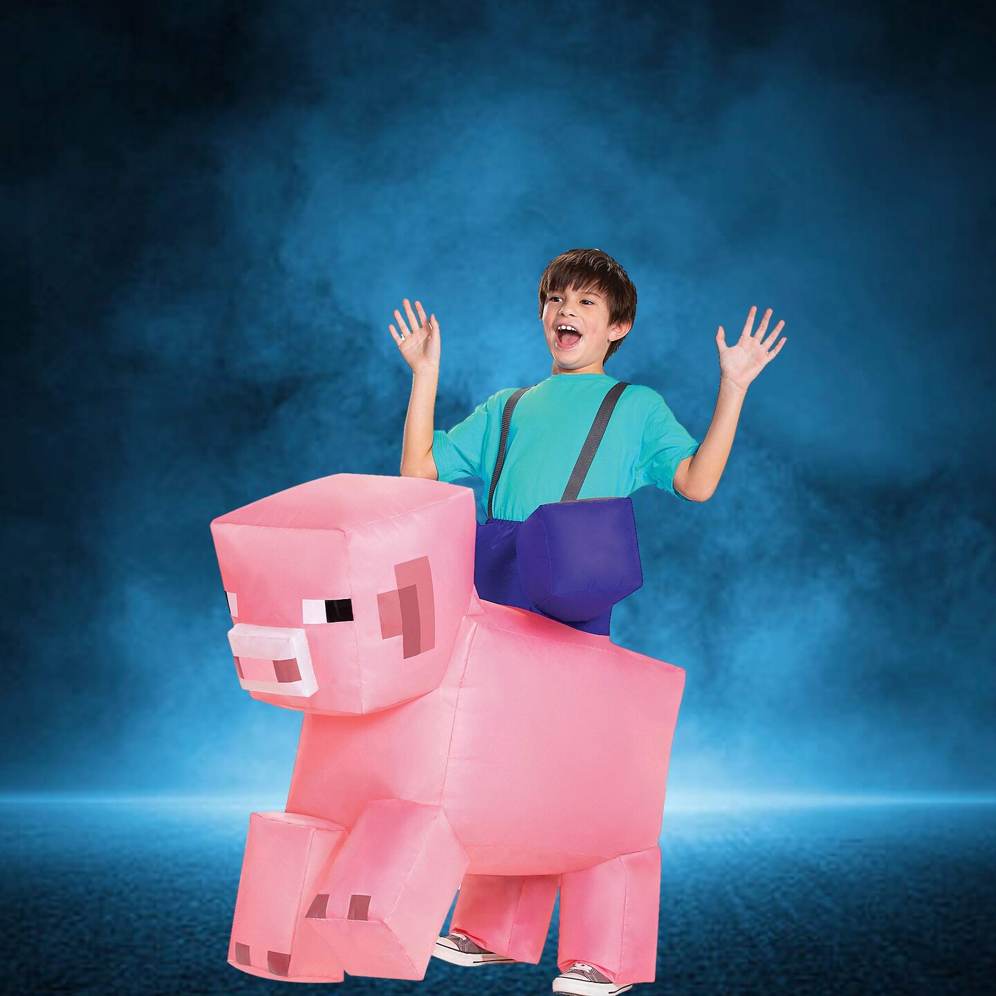 Minecraft Pig Ride On Inflatable Costume Kids Adjustable Battery ...
