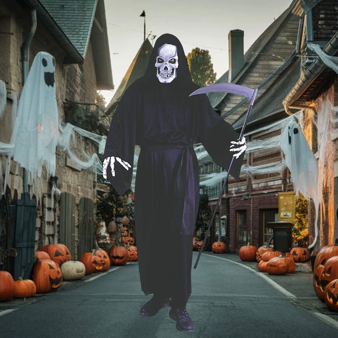 Classic Grave Reaper Costume with Hood