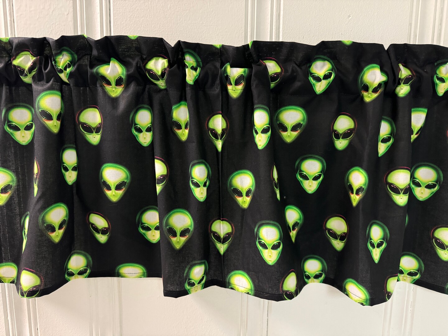 Aliens UFO VALANCE CURTAIN PANEL Custom Curtains Bedroom Basement Rv ...