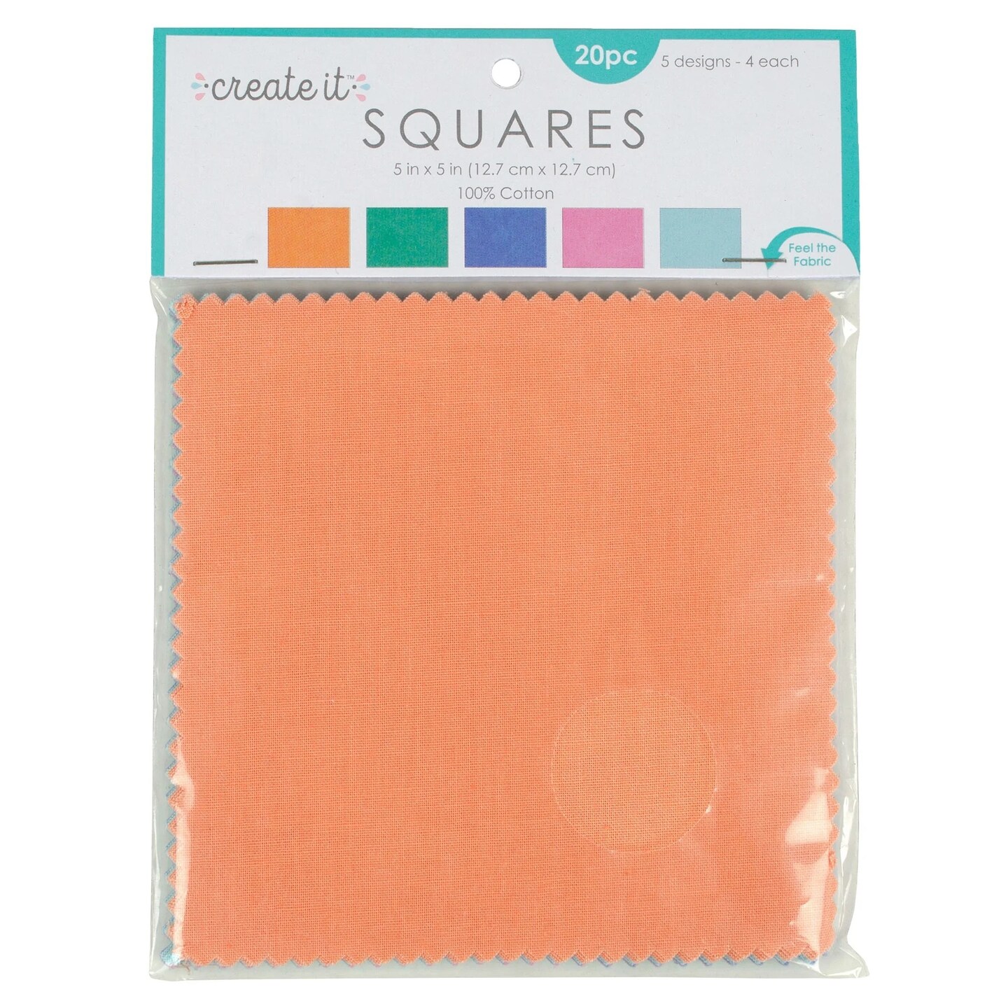 Fabric Squares Pastel Solids 20 pc 5"x5" 4 ea of 5 colors 100% Cotton