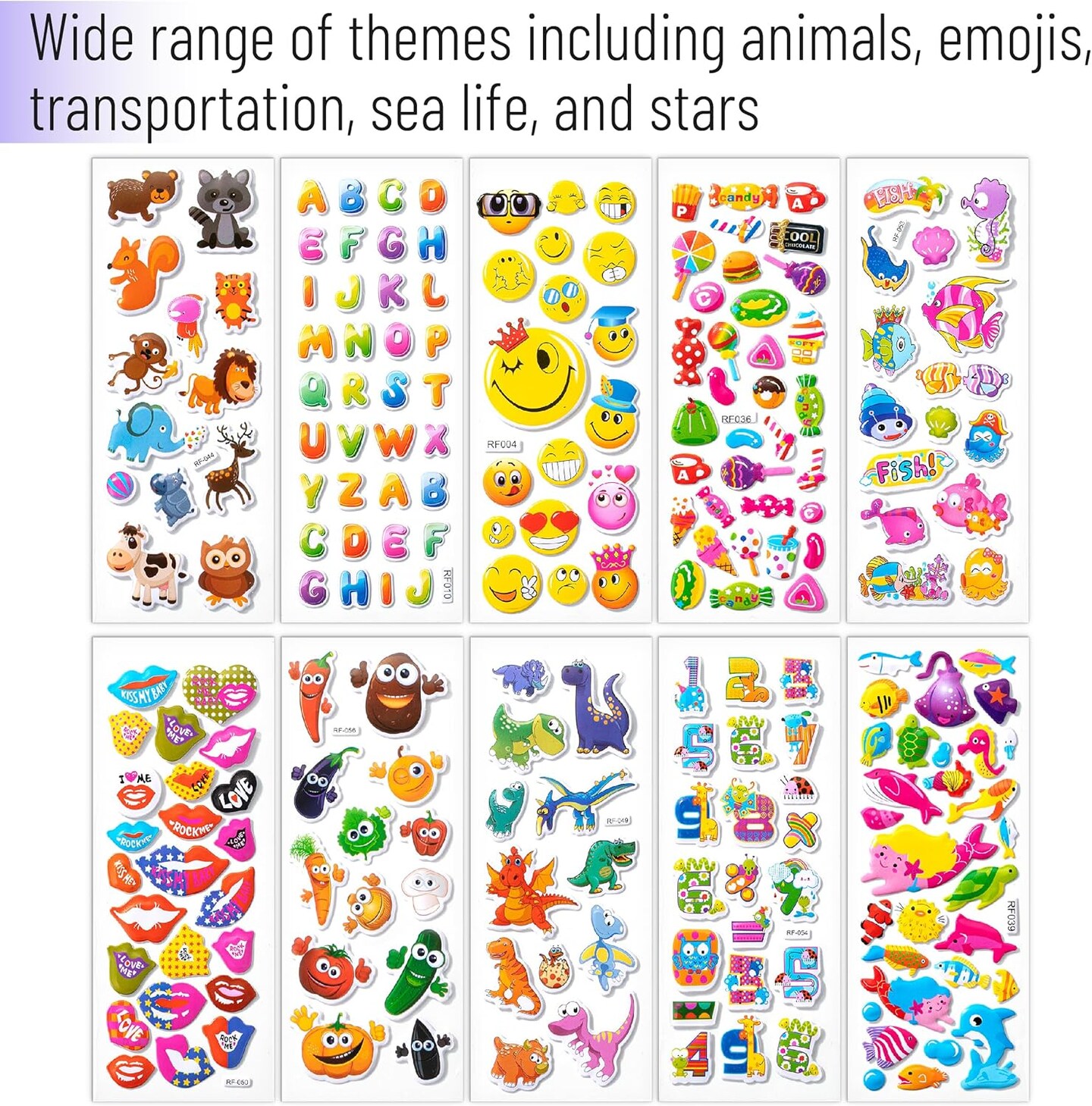 3D Stickers for Kids, 40 Sheets, 794 pcs, Puffy Stickers for Kids Stickers