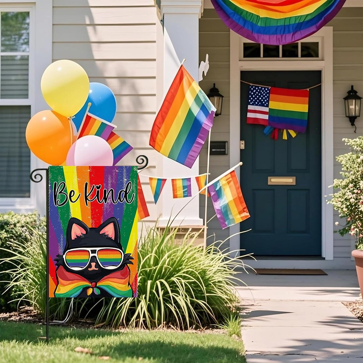 Be Kind Rainbow Pride Garden Flags, 12x18 Inch Double Sided