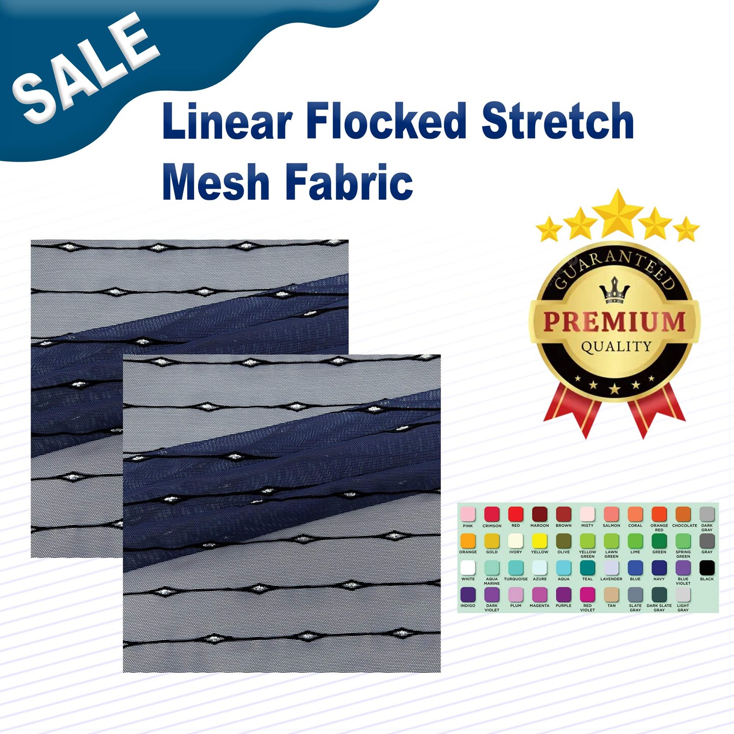 Linear Flocked Stretch Mesh Fabric