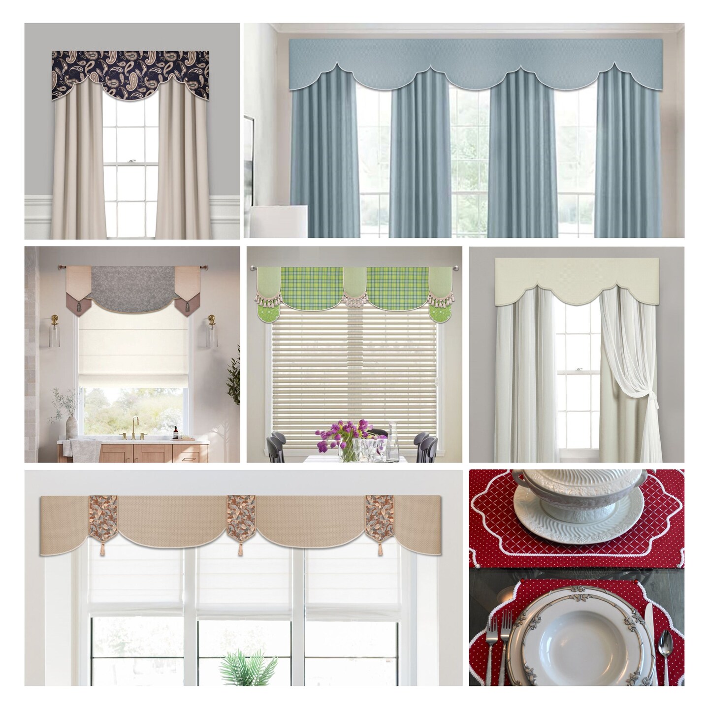 DIY Scalloped &#x26; Scarf Valance Kit &#x2013; Make Custom Window Curtains Without Using a Sewing Machine