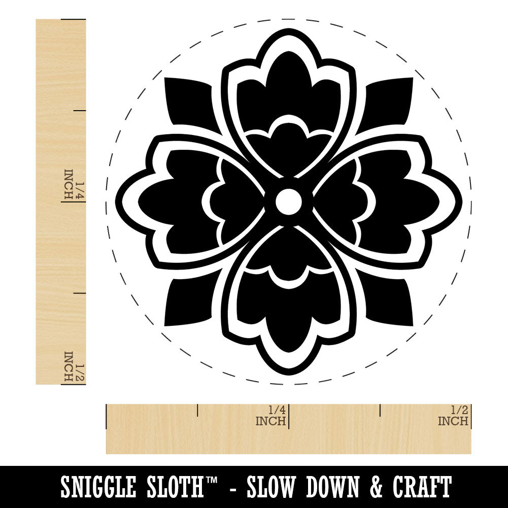 Stylish Modern Flower Floral Plant Self-Inking Rubber Stamp for Stamping Crafting Planners