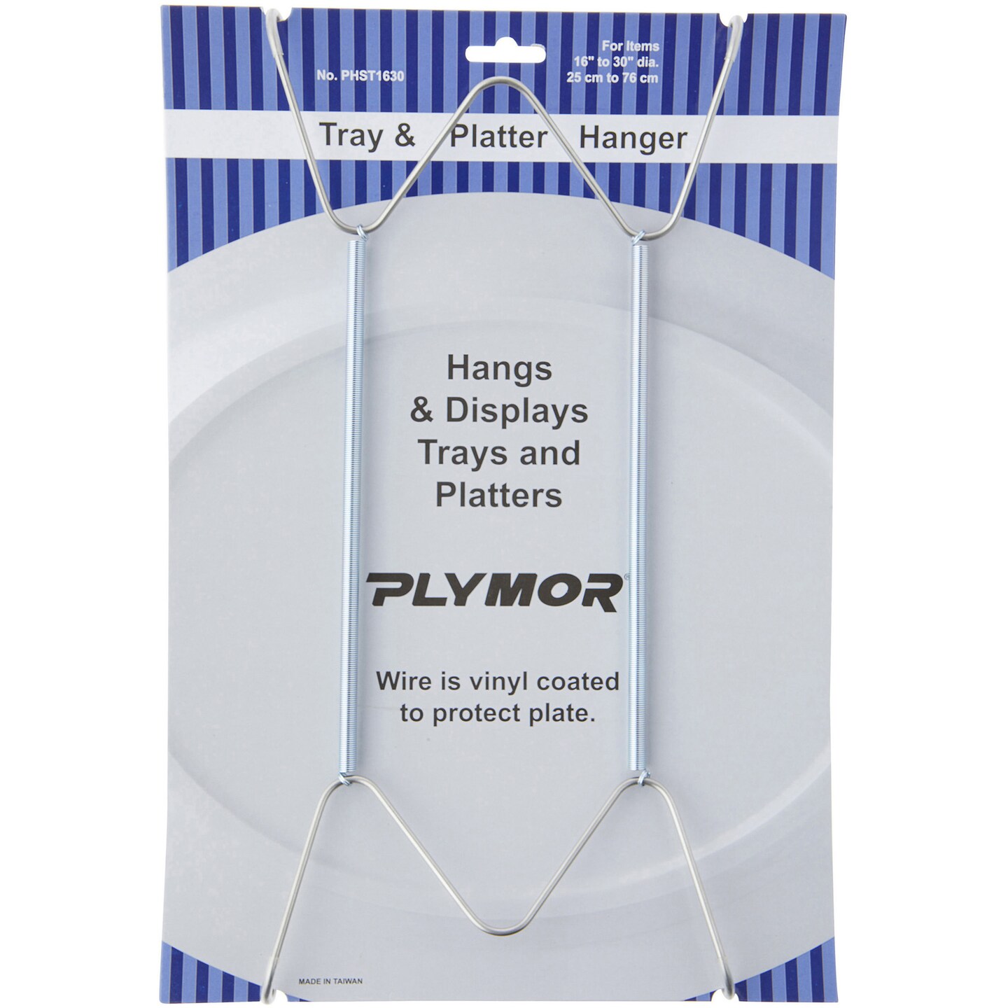 Plymor Stainless Steel Wall Mountable Tray and Platter Hanger, 14.25" H x 6.5" W x 0.875" D (For Trays or Platters 16" - 30")