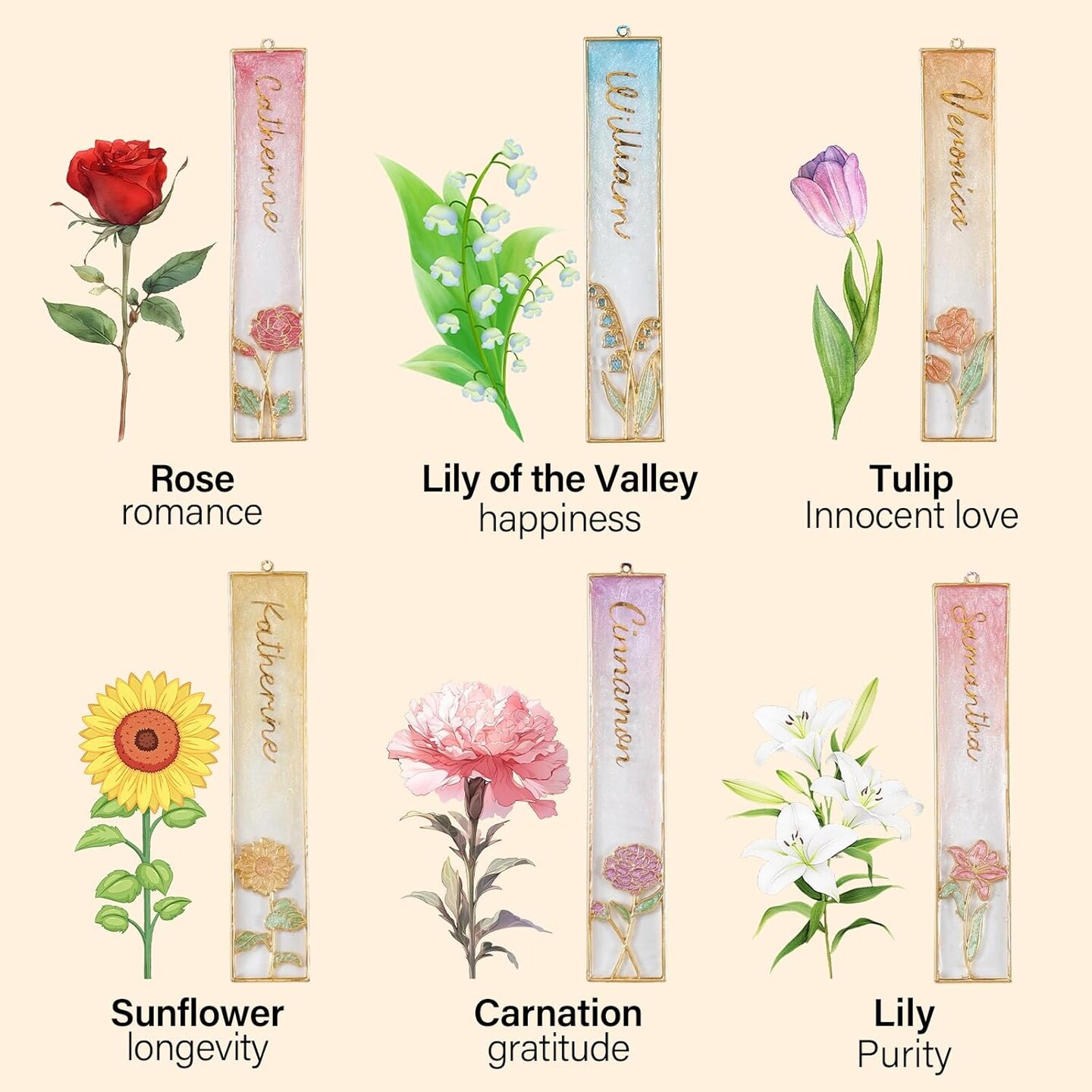LET&#x27;S RESIN 12pcs Bookmark Bezels with Tassels, UV Resin Molds for DIY Bookmarks(6 Flowers and 6 Blank Frames), Resin Craft Bezels Bookmark Molds for Mother&#x27;s Day Gifts