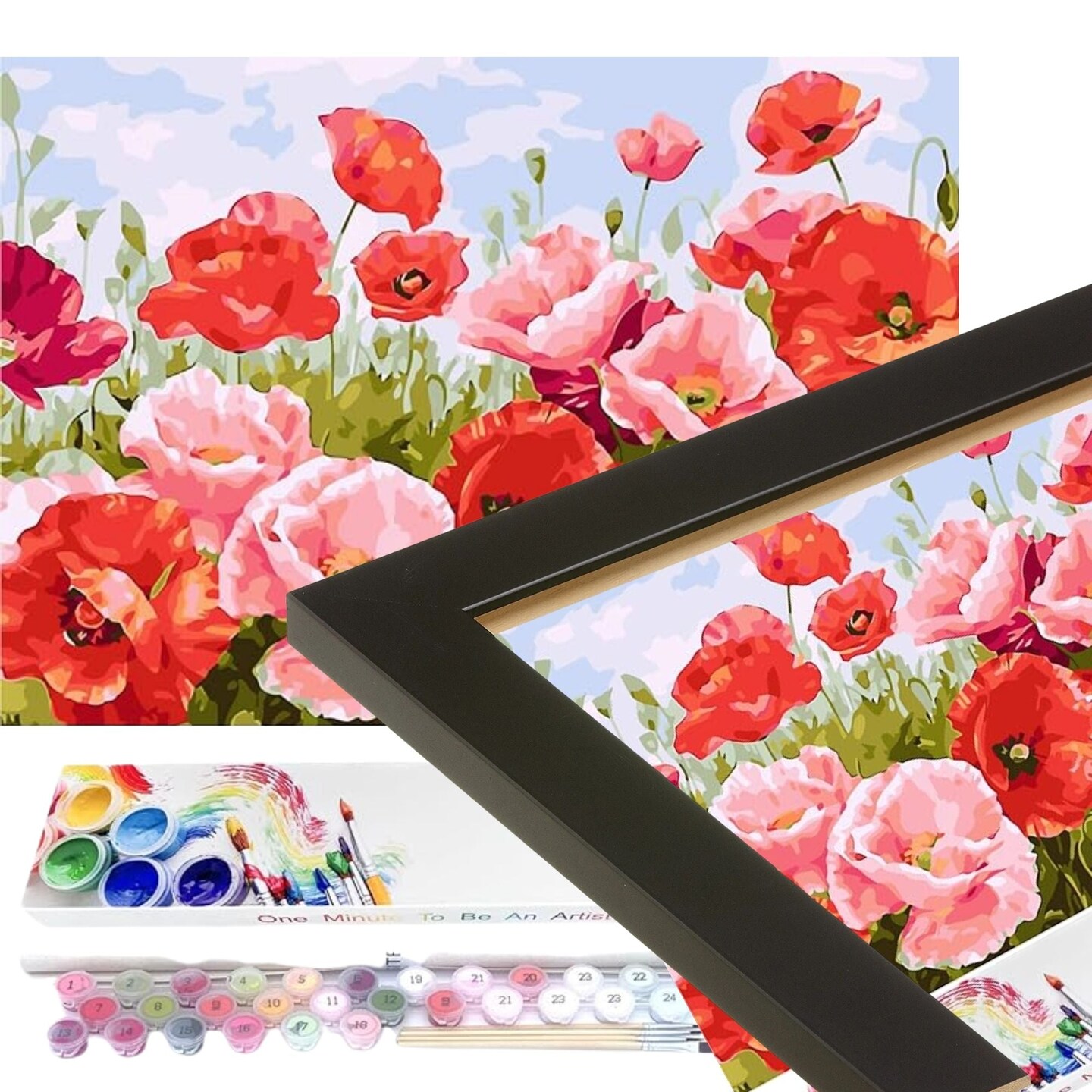 20&#x202F;&#xD7;&#x202F;24&#x202F;in Black Picture Frame for Paintby Numbers 50x60 cm Art