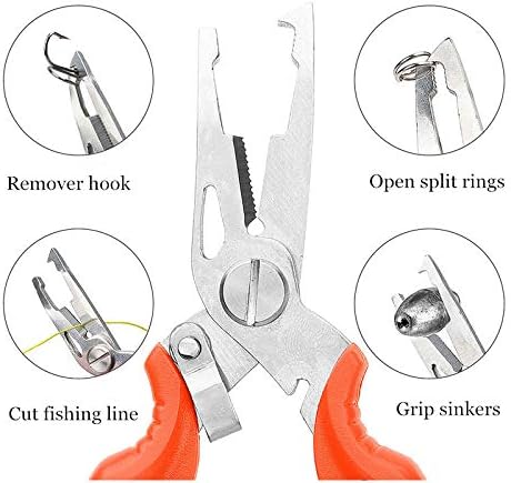 250pcs Heavy Duty Small Stainless Steel Split Rings and Split Ring Pliers, Open Jump Rings and Fishing Plier Tool Kit for Saltwater Fishing Lure Connector