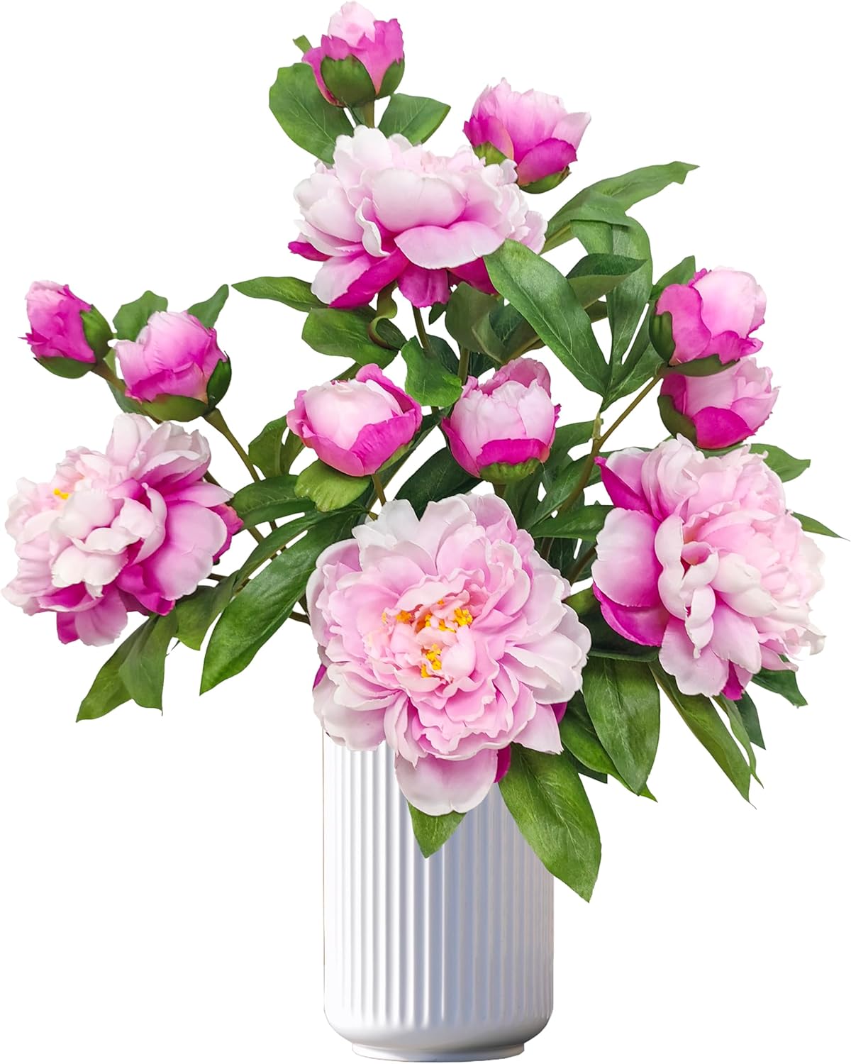 Peony Artificial Flowers,4 Pcs Fake Faux Peony Flowers Look Real,Silk Peonies with Stems for Home Decor,Purple Pink Peonies Artificial Flowers for Floral Arrangements (4, Purple Pink)
