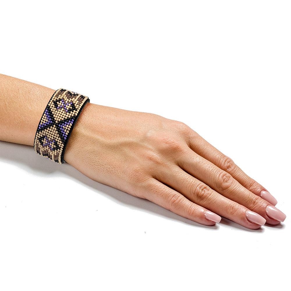 Bead embroidery kit on artificial leather