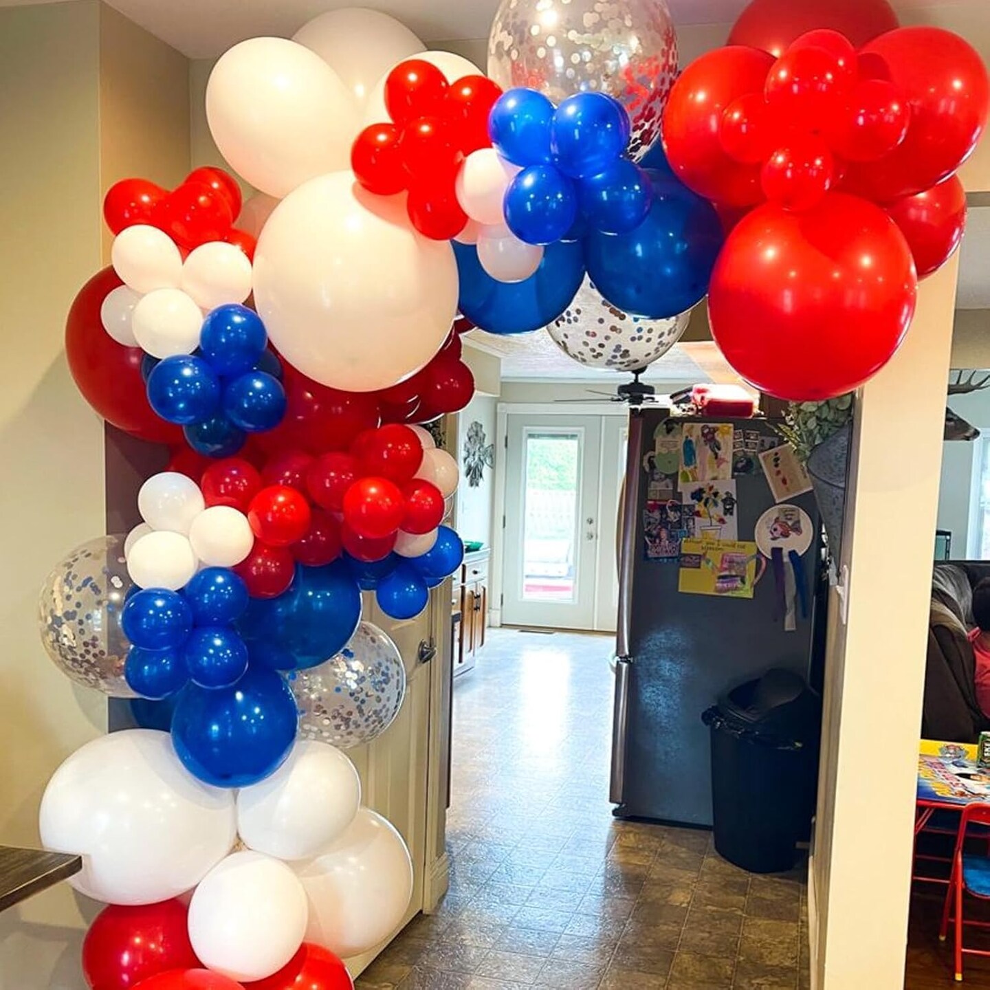 50-Piece Red, White & Blue Balloon Set – 12-Inch Confetti Latex Balloons for 4th of July, Patriotic, Nautical, Baseball, Birthday & Graduation Parties