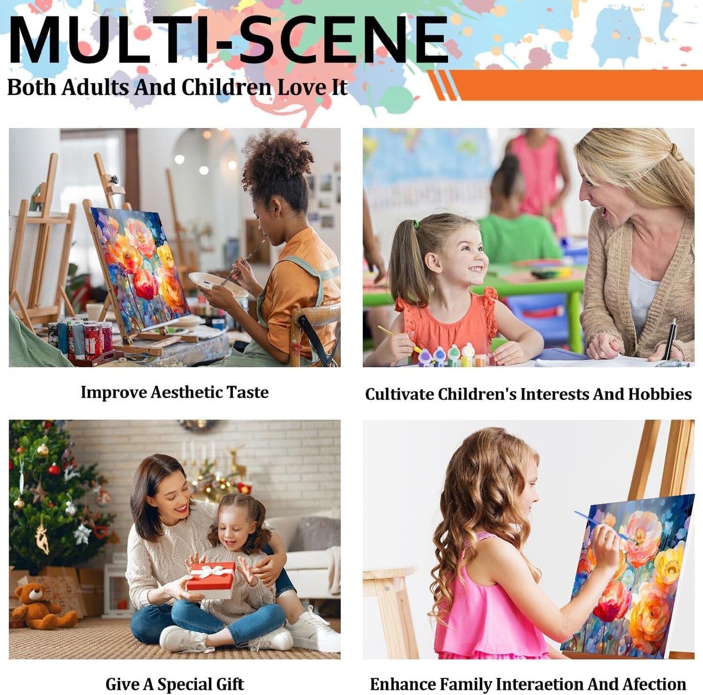 Framed Paint by Number Kit for Adults-Easy Paint by Numbers Kit for Adults Beginner, Simple Paint by Numbers Flower for Gift Home Wall Decor (10x10Inch)