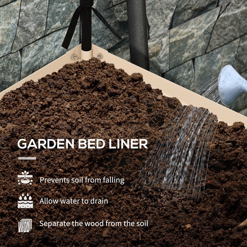 Metal Raised Garden Bed with Legs, Cover &#x26; Drainage