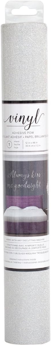 American Crafts Specialty Vinyl Vinyl & Wall Art - 12" x 48" - Glitter - Silver 379528
