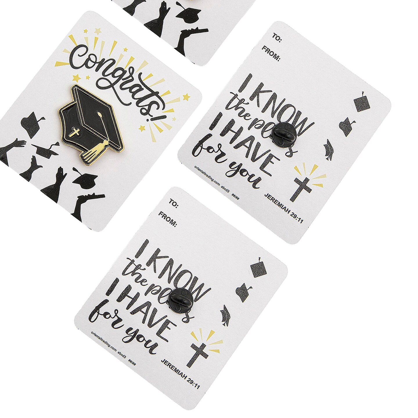 Religious Graduate Mortarboard Enamel Pins 12 Pack