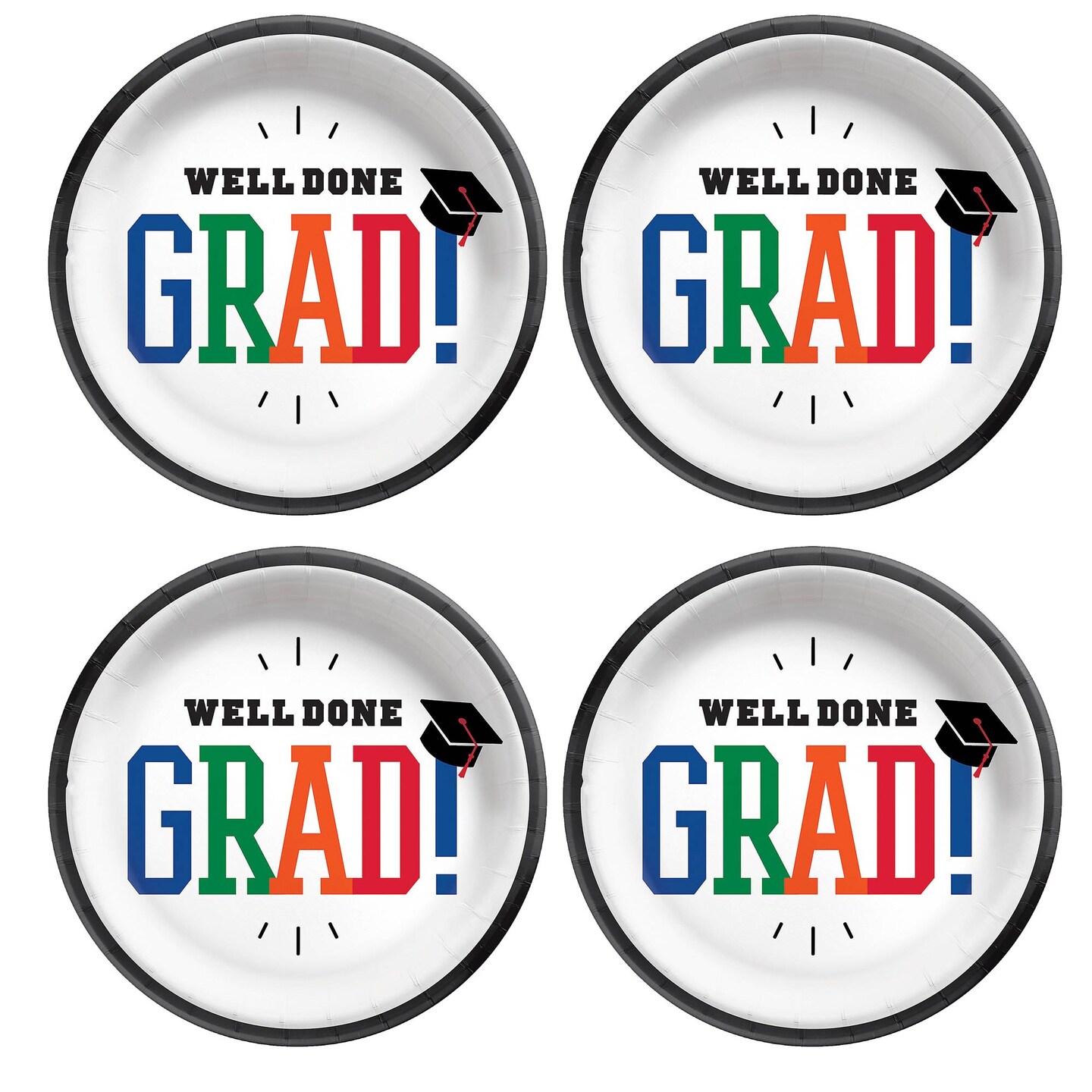 6 3/4" Bulk 50 Count Well Done Grad Round Disposable Paper Dessert Plates
