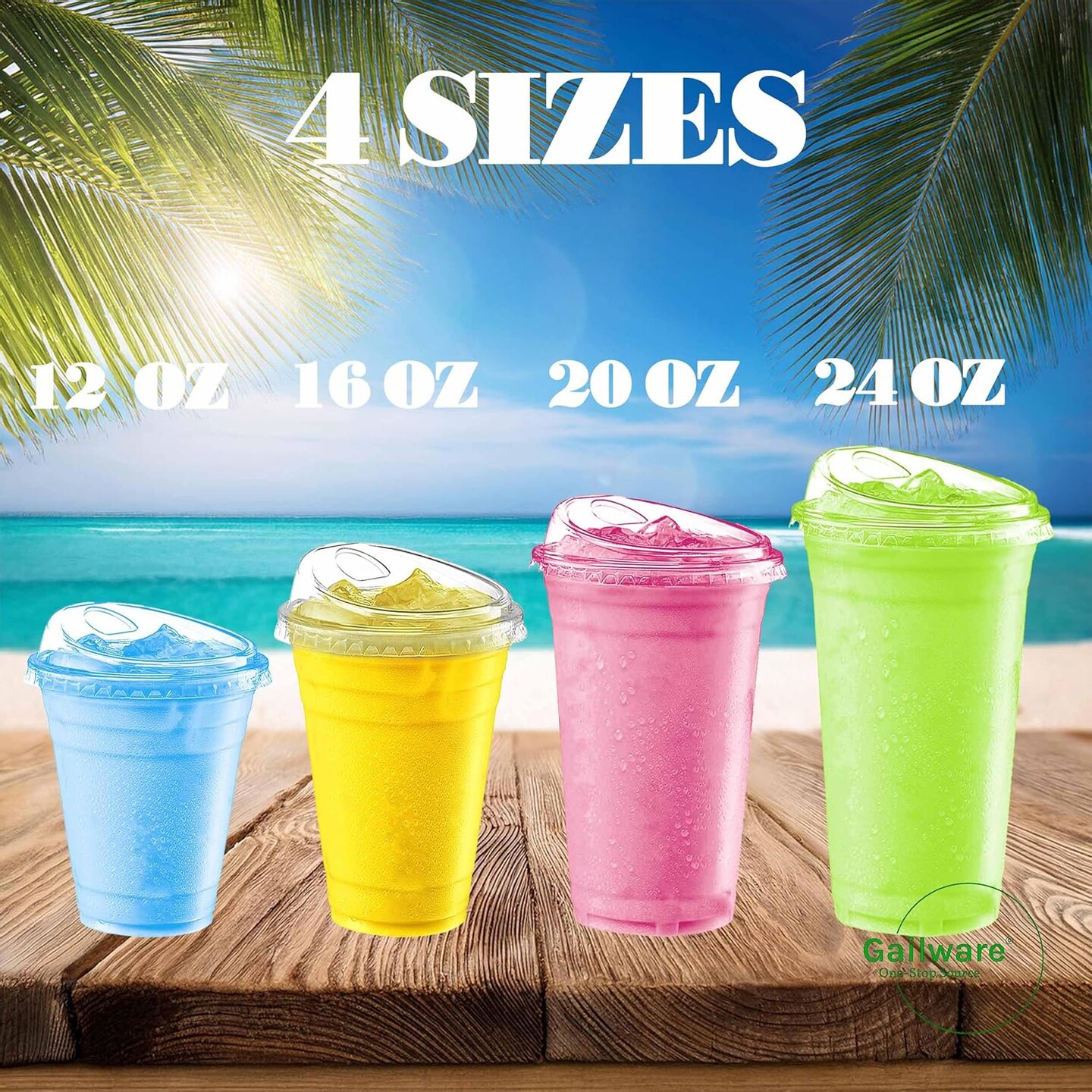 50 Pack 20 oz Clear Plastic Cups with Strawless Sip-Lids, Disposable Cold Drinking Cups with Lids, To Go Plastic Container for Iced Cold Coffee, and Soda for Events and Everyday Use.