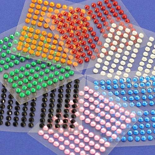 Pink Self Adhesive Acrylic Rhinestones Plastic Face Gems Stick On Body Jewels for DIY Cards and Invitations Crafts Bling Sticker - 5 Sheets - 500PCS