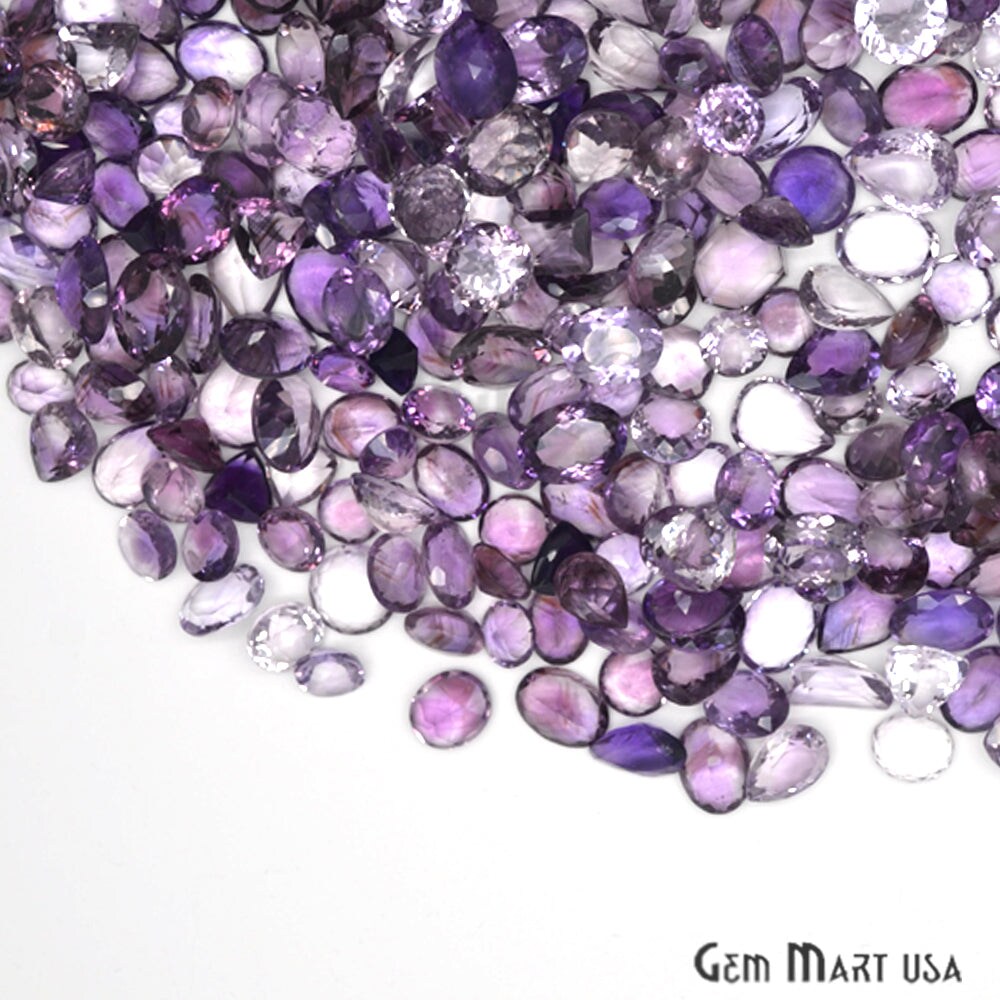 Amethyst Gemstone, 100% Natural Faceted Loose Gems, February Birthstone, 10-20mm, 100 Carats