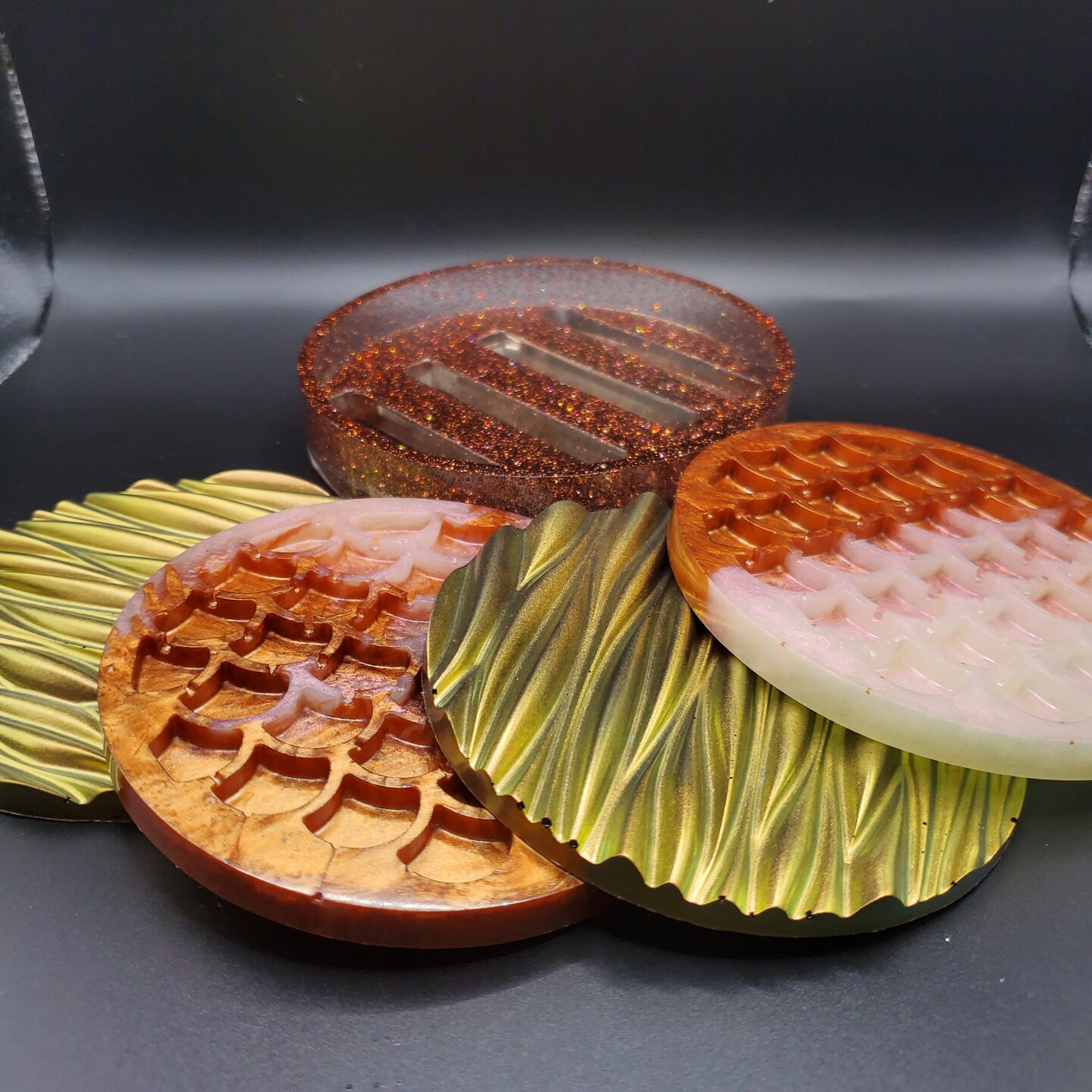 Colorful Handmade Resin Coaster Sets – Unique Textured Drink