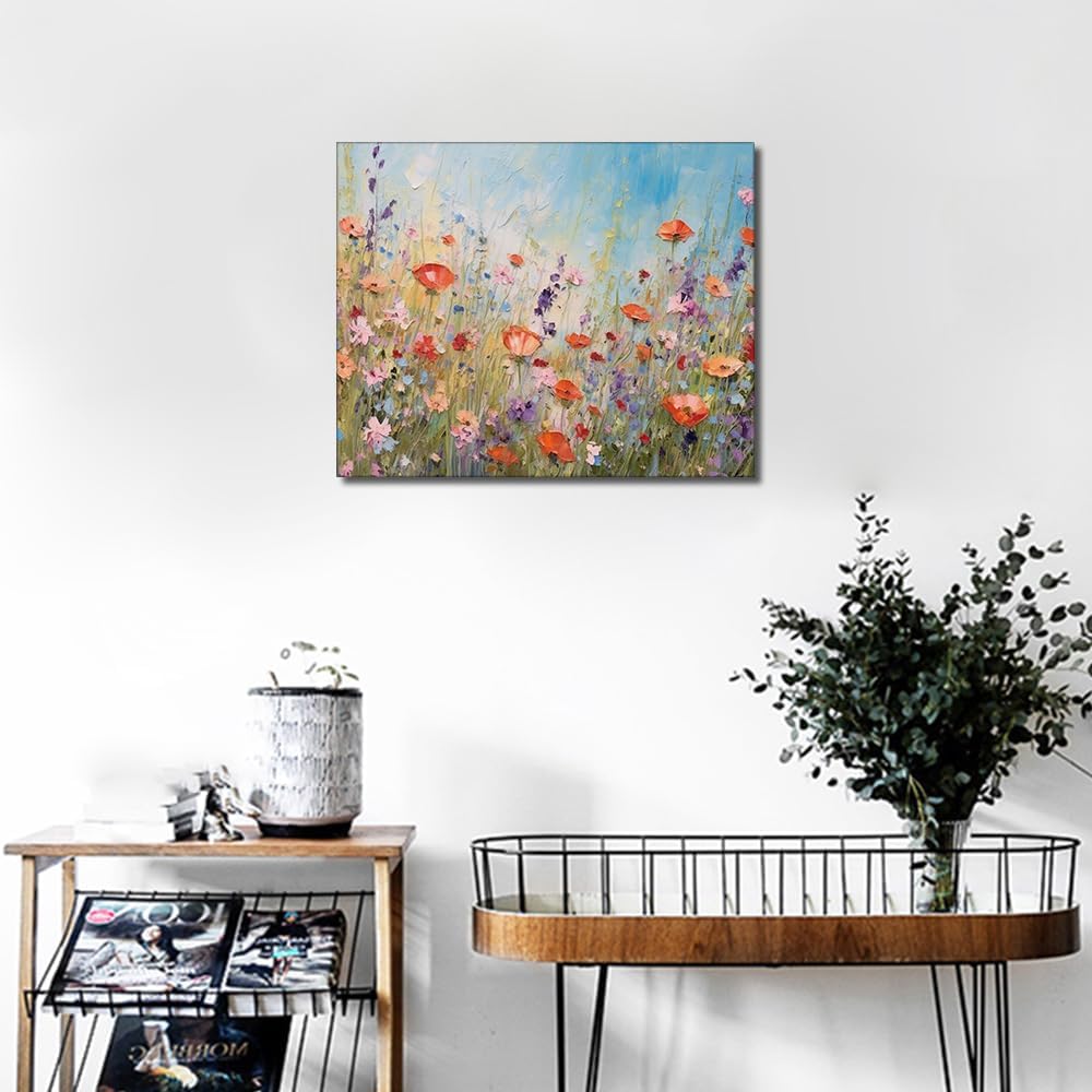Abstract Flowers Paint by Numbers for Adults DIY Paint by Number Kits on Canvas Acrylic Painting by Numbers with Brushes Canvas Gifts Art Crafts for Home 16&#x22;x20&#x22;(Frameless)