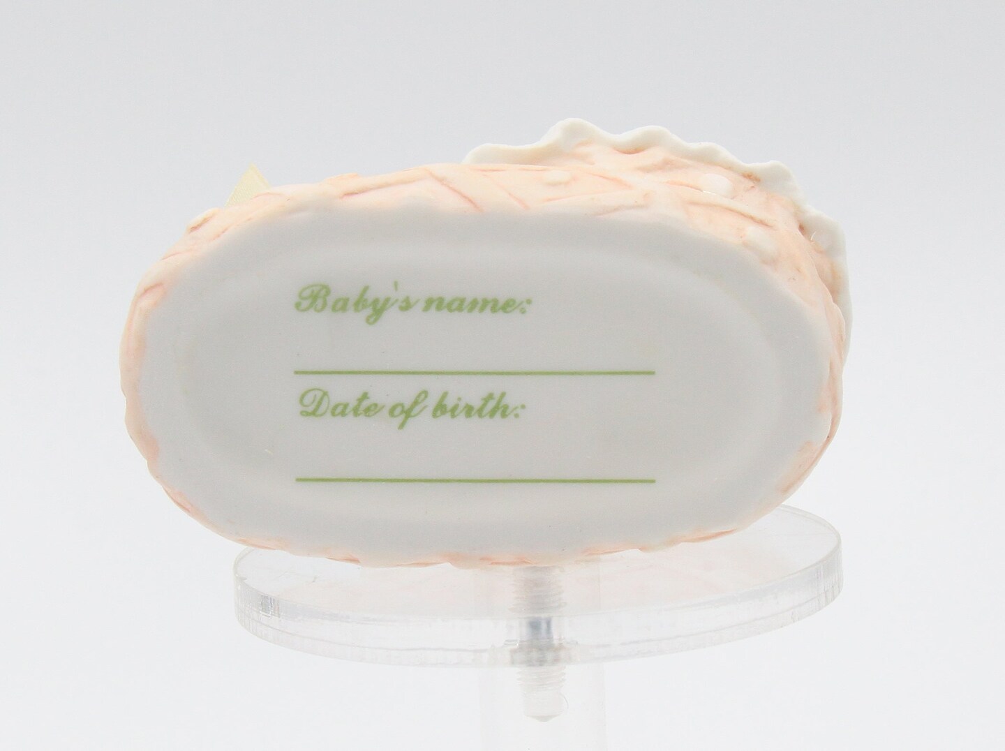 Ceramic Rose Bud Girl Bootie Figurine, Home Décor, Nursery Room Décor, Baby Shower Gift