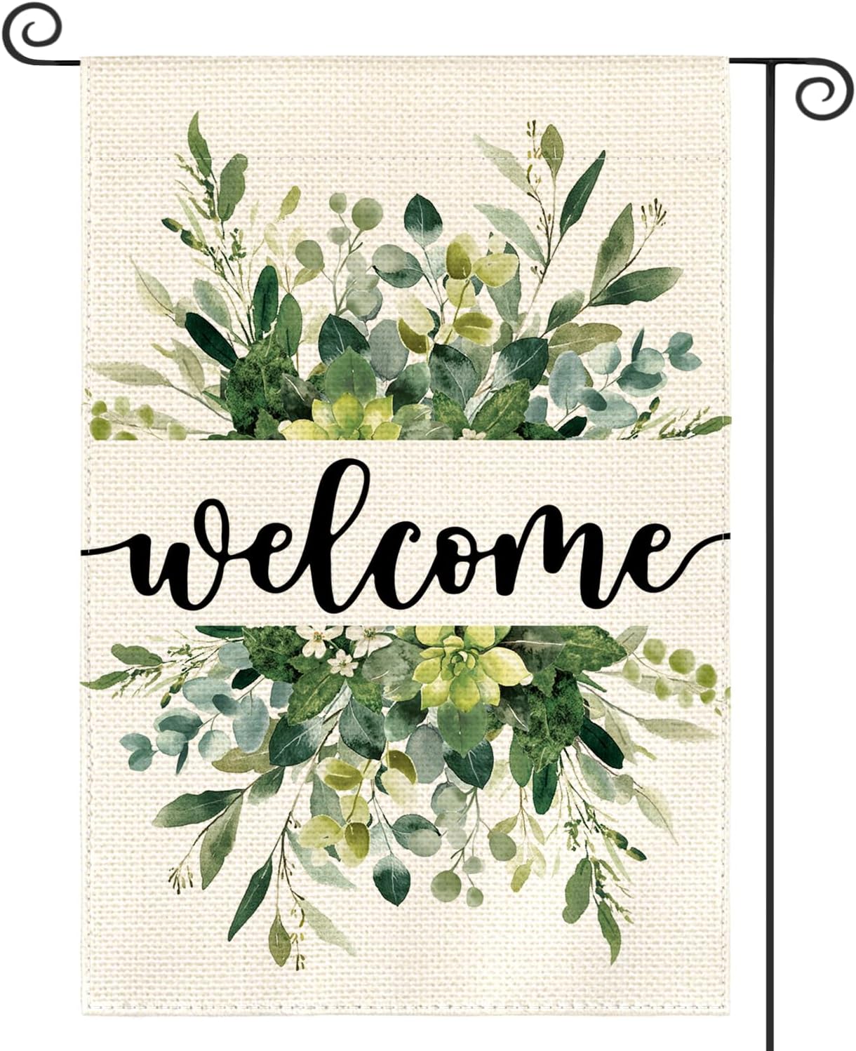 Spring Summer Floral Welcome Garden Flag 12x18 Inch Double Sided Outside