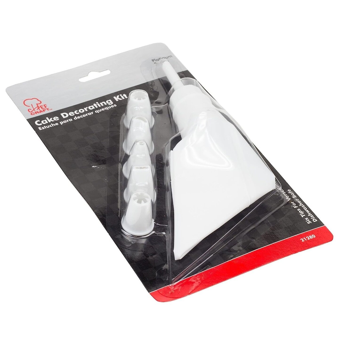 Chef Craft Cake Decorating Kit, 6 Decorative Frosting Piping Tips and Icing Pastry Bag