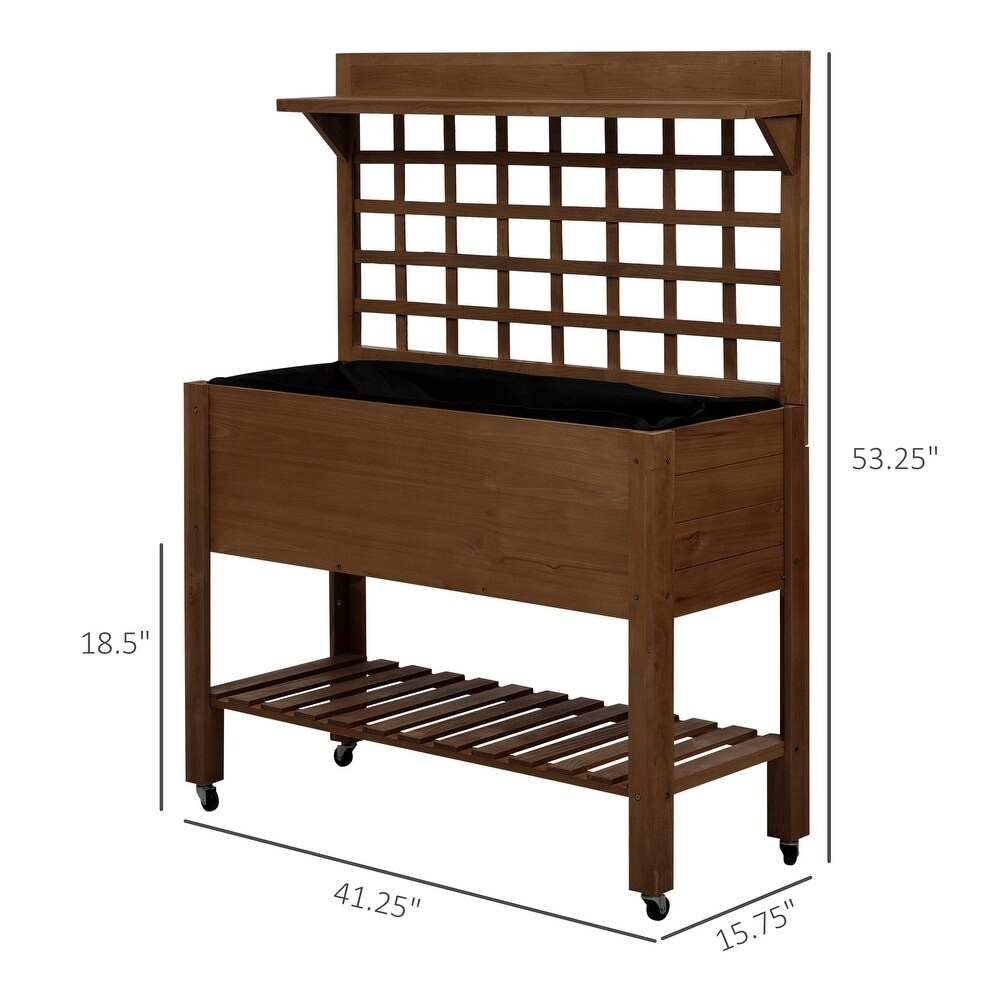 Wooden Elevated Raised Garden Bed Planter Box