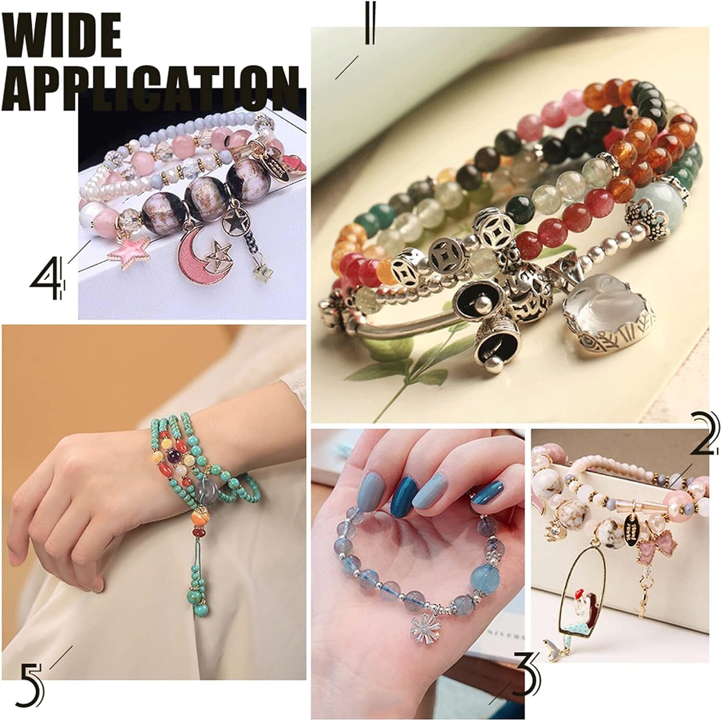 300pcs 6 Style Antique Silver Spacer Beads, Tibetan Metal Alloy Tube Spacers Flower Flat Rondelle Small Loose Beads