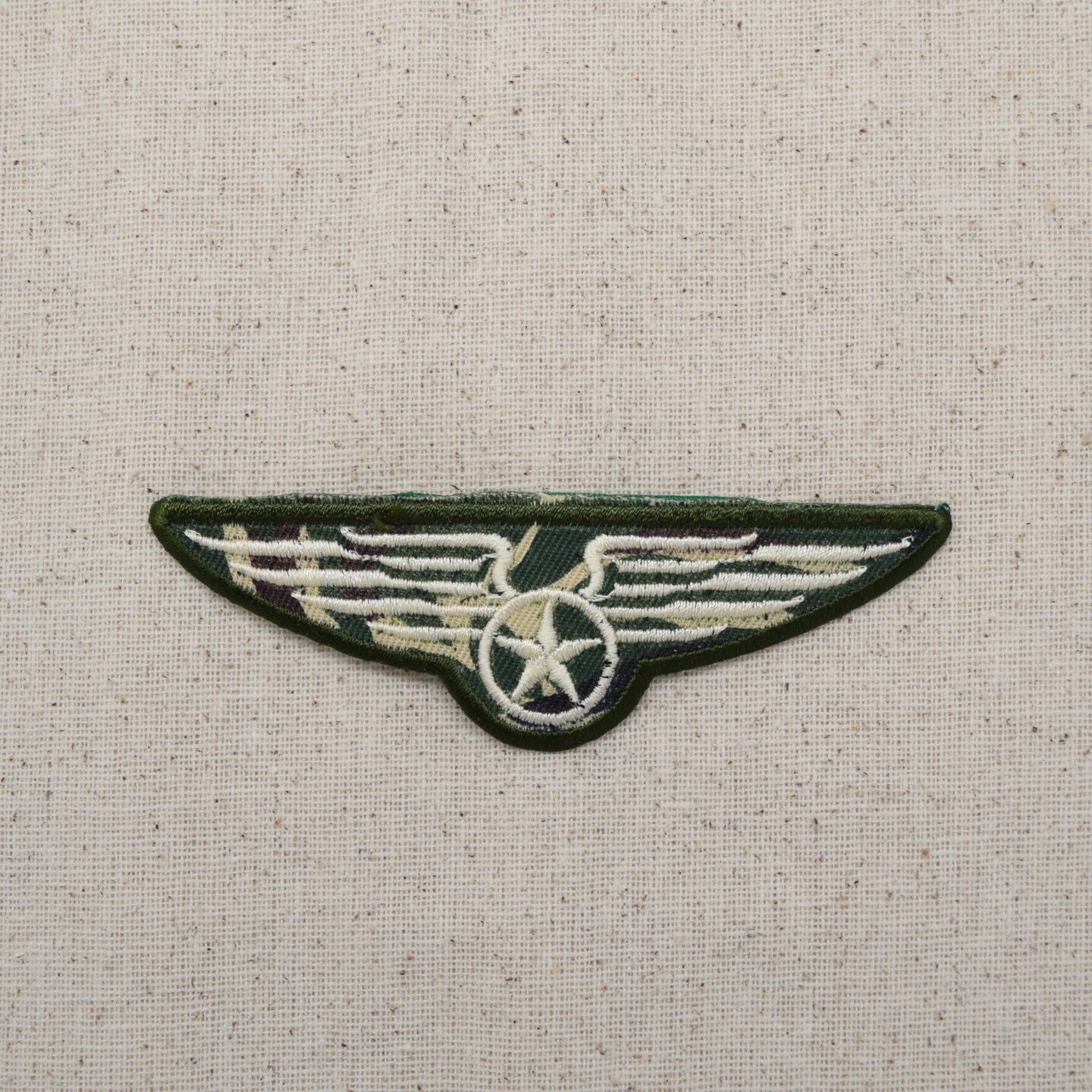 Camo Military Wings with Star, Embroidered, Iron on Patch