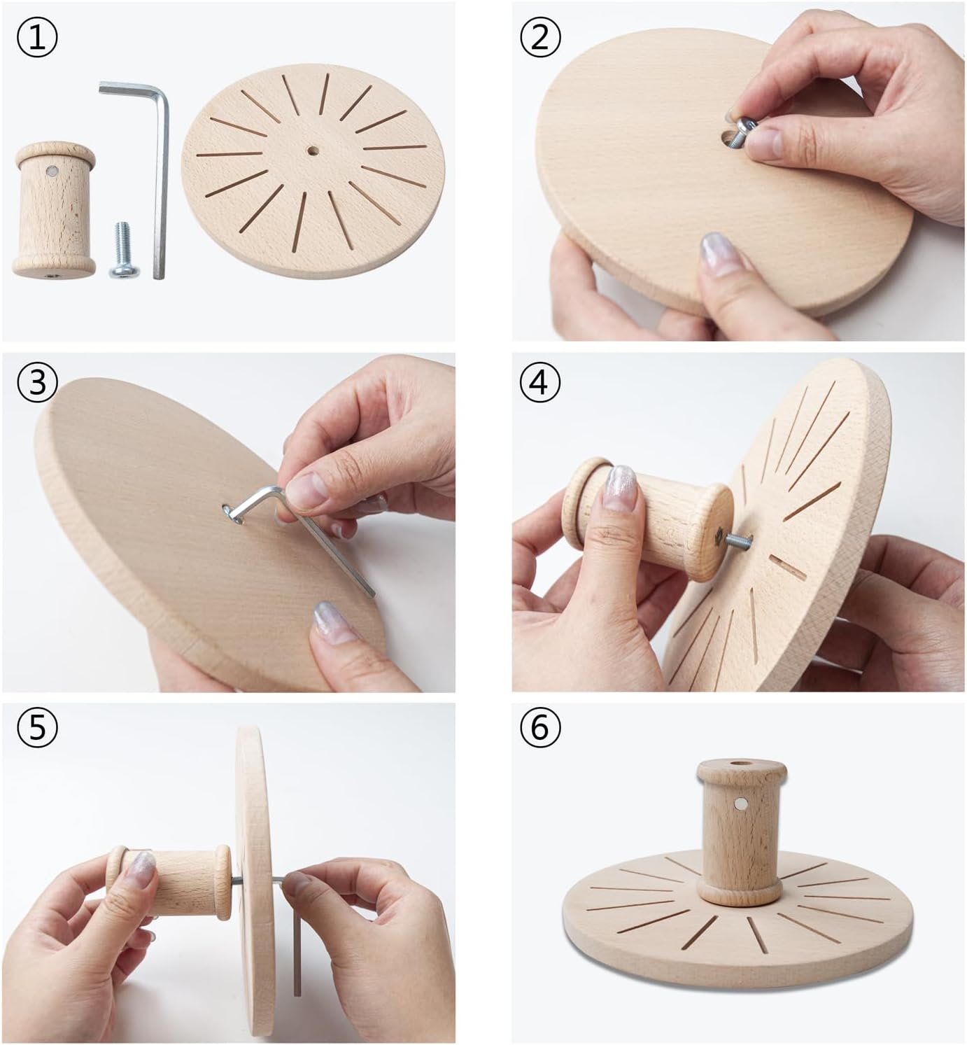 Bobbin Rack for Embroidery Floss Beech Wood Floss Organizer (Round)