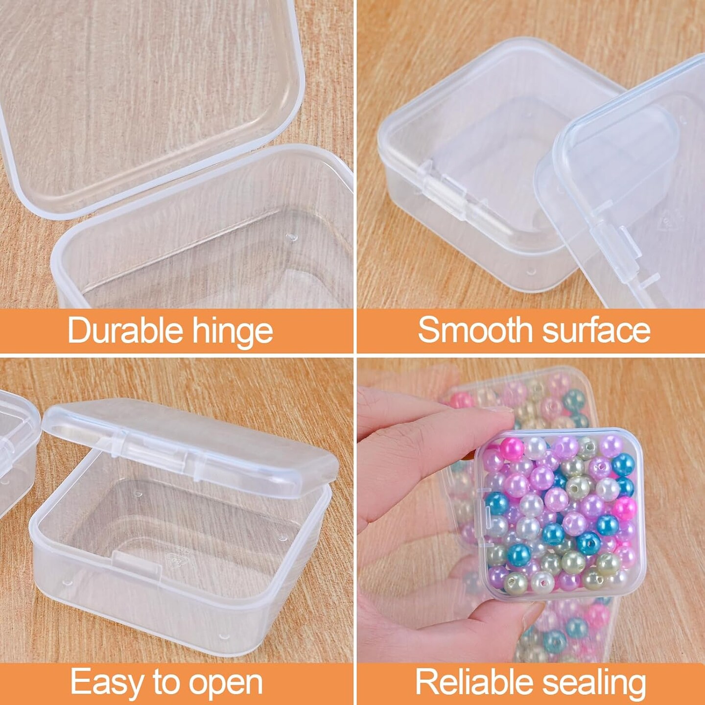 36PCS Organizer Boxes – Small Rectangle Plastic Storage Containers for Clay Beads, Bracelet Making, DIY Jewelry, Crafts & Nail Art Supplies