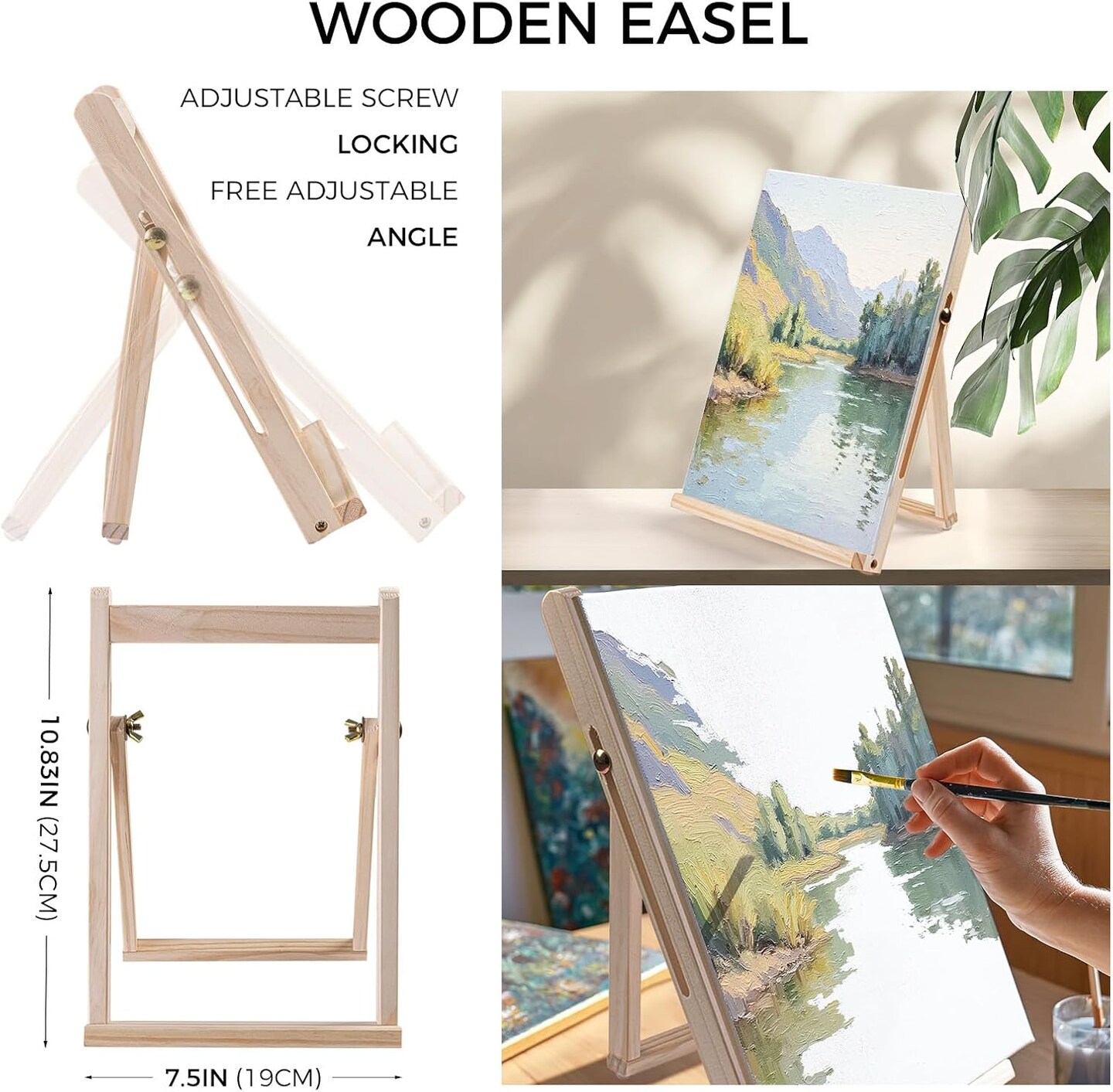 Paint Set, Acrylic Paint Canvas Set, 34 PCS Painting Kit with 18 Acrylic Paints, 4 Canvas Panels, Drawing Pad, Wood Easel, Ideal for Art Lovers and Creative Painting