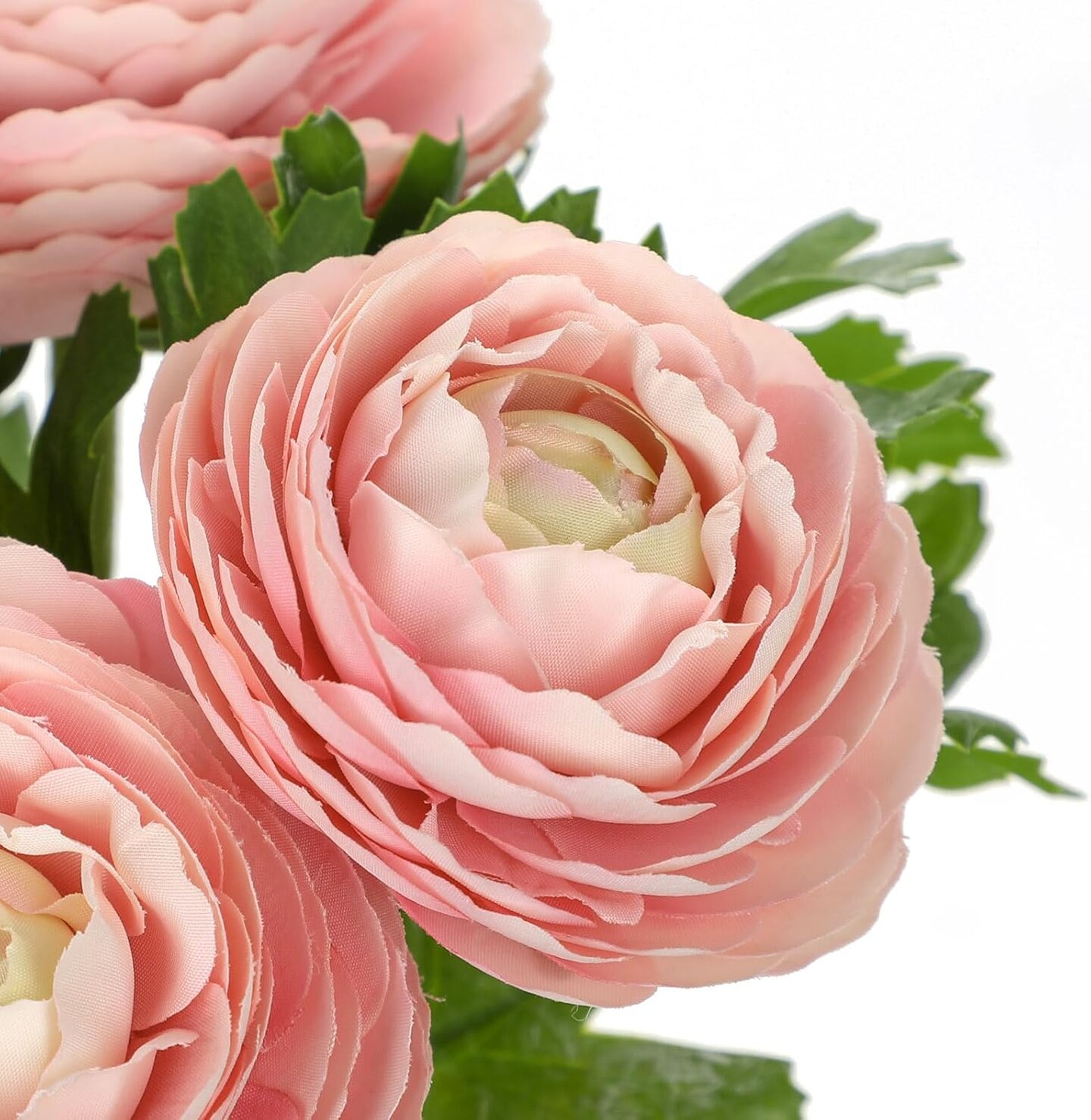 7 Heads Ranunculus Artificial Flowers Pink Fake Ranunculus Small Bouquets Silk Flowers Faux Floral Centerpieces Flower Arrangements for DIY Home Decor Wedding Party Bridal Shower Decorations