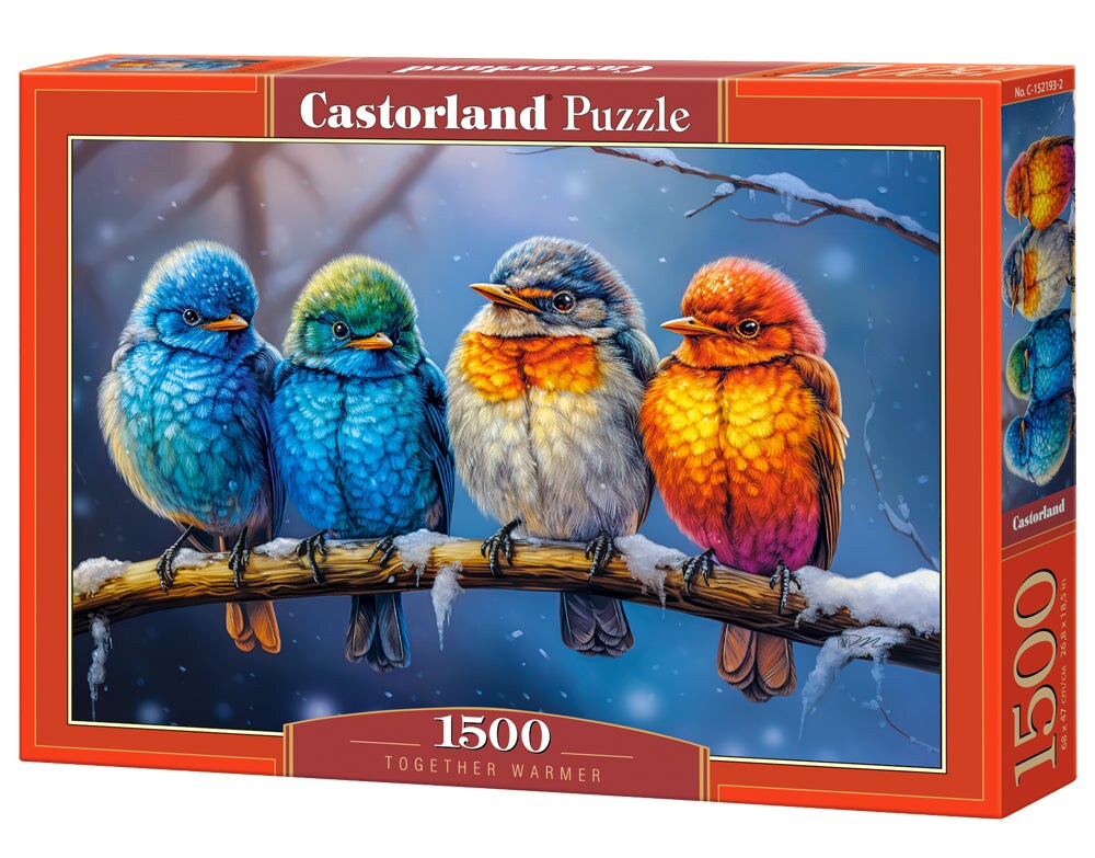 1500 Piece Jigsaw Puzzle, Together Warmer, Animal Puzzle, Colorful Birds, Adult Puzzle, Castorland C-152193-2