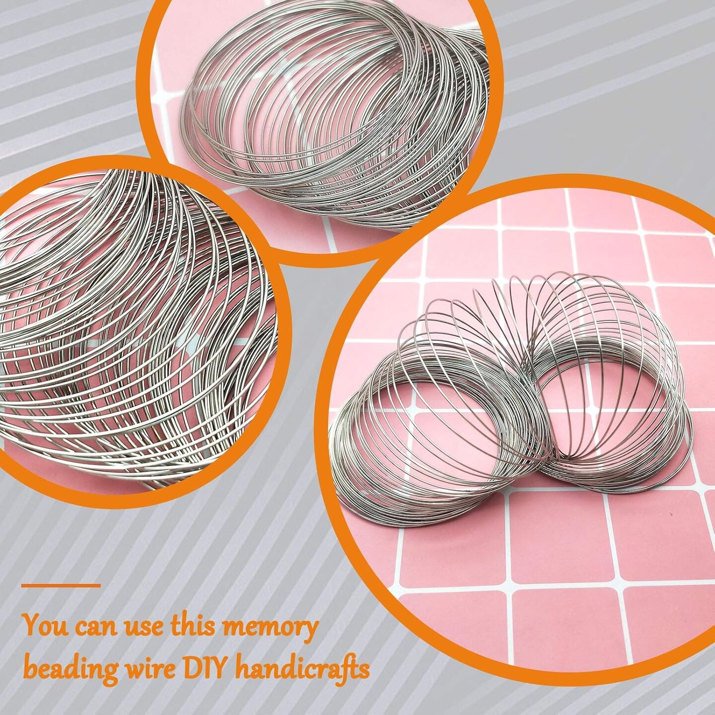 500 Loops Jewelry Wire Memory Beading Wire Steel Memory Wire Cuff Bangle Bracelet for Jewelry Making Supplies Art Creation Bracelet Necklace DIY Crafts Making Jewelry Making Dolls