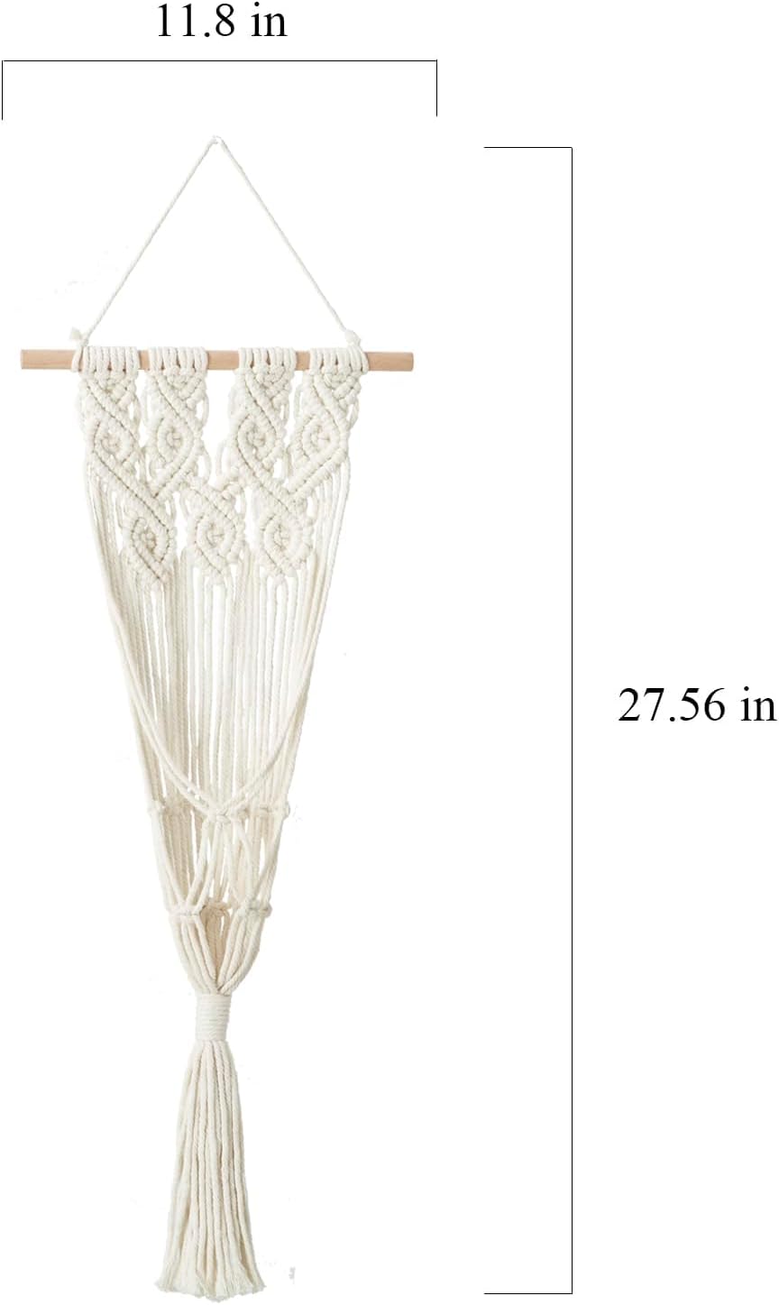 Macrame Plant Hanger, Hanging Wall Planters for Indoor Outdoor Plants, Hanging Planter Holder for Flower Pots &#x26; Baskets, Boho Macrame Wall Hanging Art Tapestry (Pots not Included)