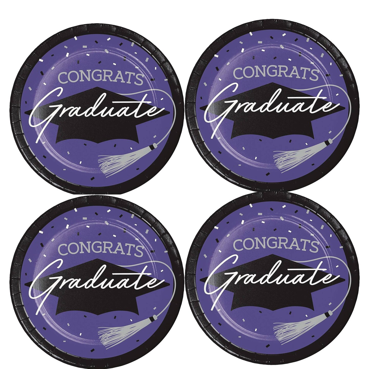 Creative Converting School Spirit Purple Graduation Dinner Plates 54 Count