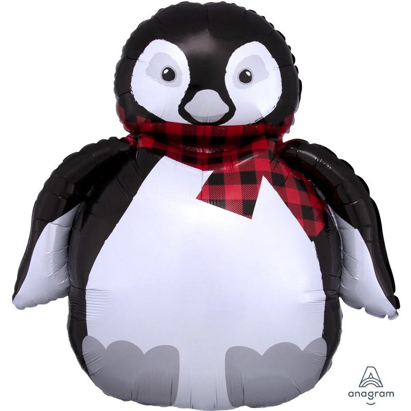 Anagram&#xAE; 28&#x22; Cozy Holiday Penguin Shaped Balloon Christmas Party Decor