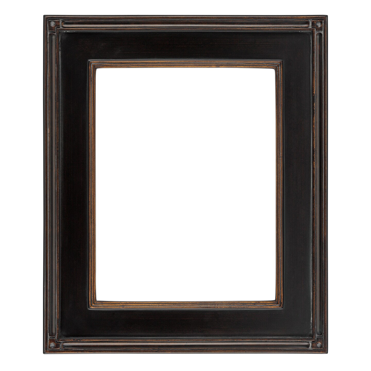 Creative Mark Plein Air Museum Collection De Stijl Open Back Art Frame - 8x10 Black/Gold - Wood Composition Hand-Leafed Museum-Quality Closed-Corner | Does Not Include Glass or Backing