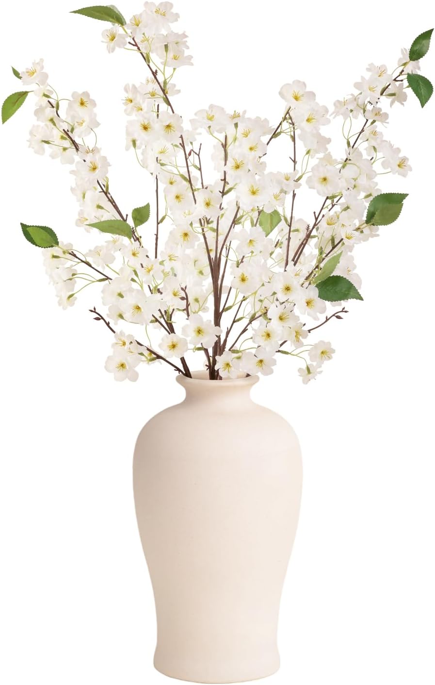 Cherry Blossom Branches, 4 Pcs, 35 Inch, White Artificial Flowers, Vase Decoration Flowers, Spring Decor Flowers&#xFF0C;Cute Cherry Blossom Decor&#xFF0C;Home Wedding Decoration Flowers