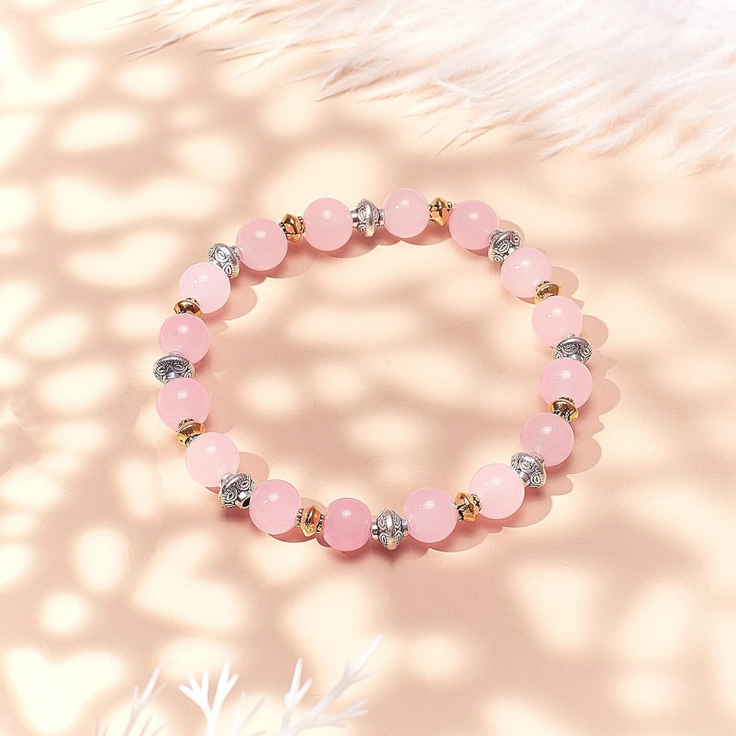 300pcs 6 Style Antique Silver Spacer Beads, Tibetan Metal Alloy Tube Spacers Flower Flat Rondelle Small Loose Beads