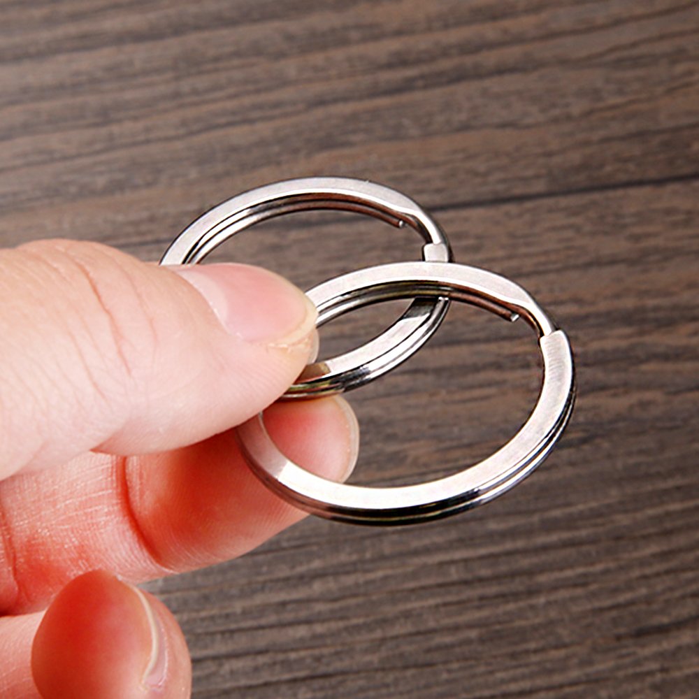 60 Pcs Assorted Multi-Purpose Metal Keychain Rings Split Keyrings Flat O Ring for Home Car Keys Attachments Keys Pendants - 20mm, 25mm, 30mm, 35 mm, 38 mm
