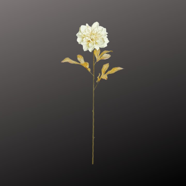 29" Pearl Cream Artificial Dahlia Stem | Shimmer Faux Flower-L750-PRLC