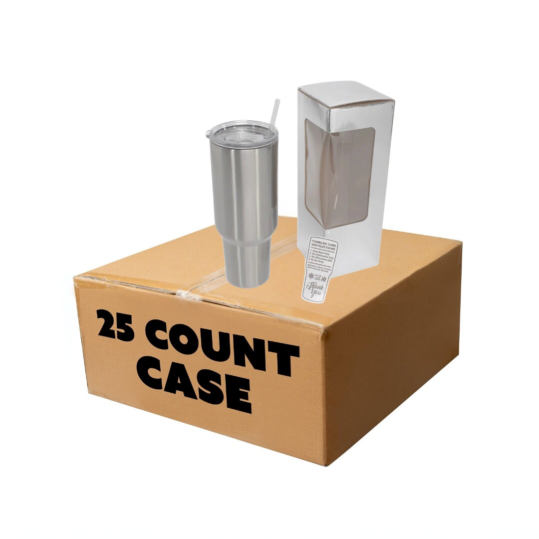 Makerflo 40 oz Stainless Steel Sublimation Tumbler with Lid & Straw | Craft-Ready for DIY Gifts & Personalization (Sublimation, Epoxy, UV DTF, Vinyl, and Laser Engraving)