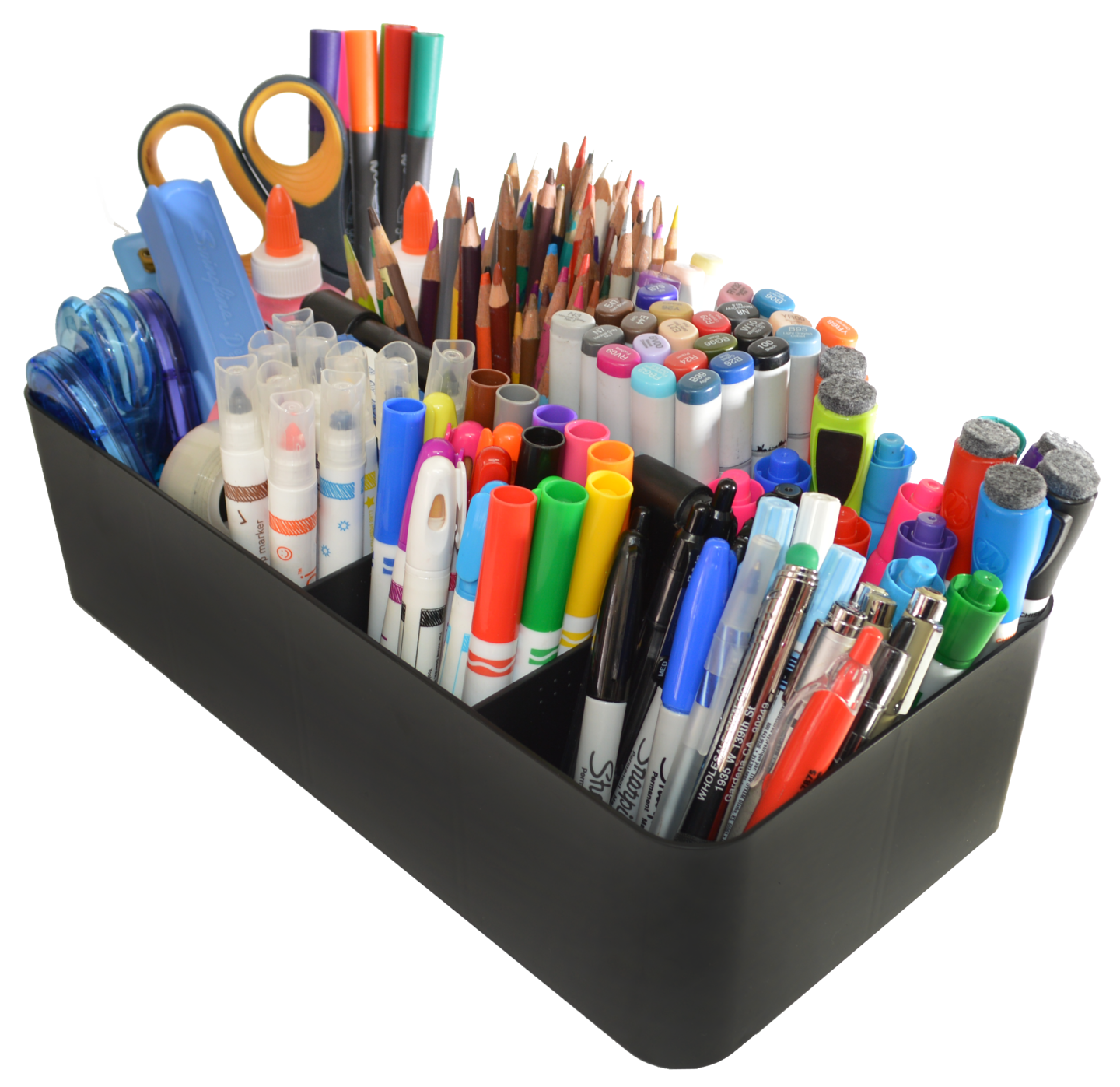 Enjoy Organizer 2 Pack Portable Caddy Stackable Plastic Organizer with Handle Desk, Makeup, Dorm, Classroom Art Organizer Made In USA