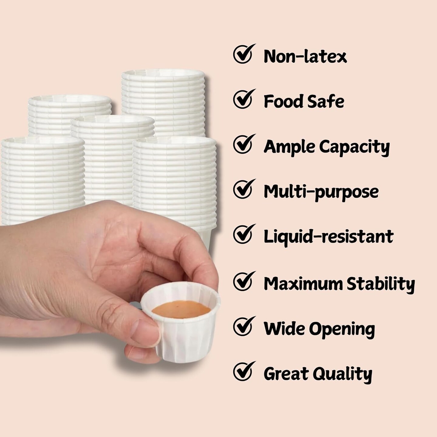 1 Oz Paper Cups (1000 PACK) - Souffle Cups Ideal To Use As Ketchup Containers, Disposable Medicine & Pill, Sample Cups and Condiments